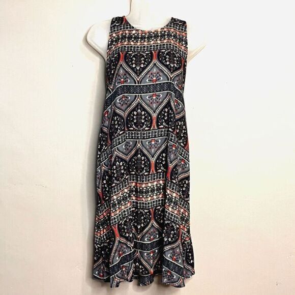 NEW Roxy Tank Dress Women Sleeveless Mini Blue Floral Size M Back Zip Beach Surf - Picture 2 of 15